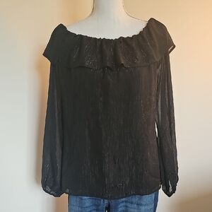 WHBM Elegant Black Off-Shoulder Women's Top
